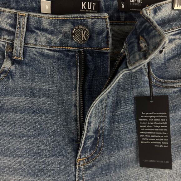 KUT FROM THE KLOTH SOPHIE HIGH RISE BERMUDA SHORTS MEDIUM WASH NWT WOMEN'S 0 - Picture 5 of 15